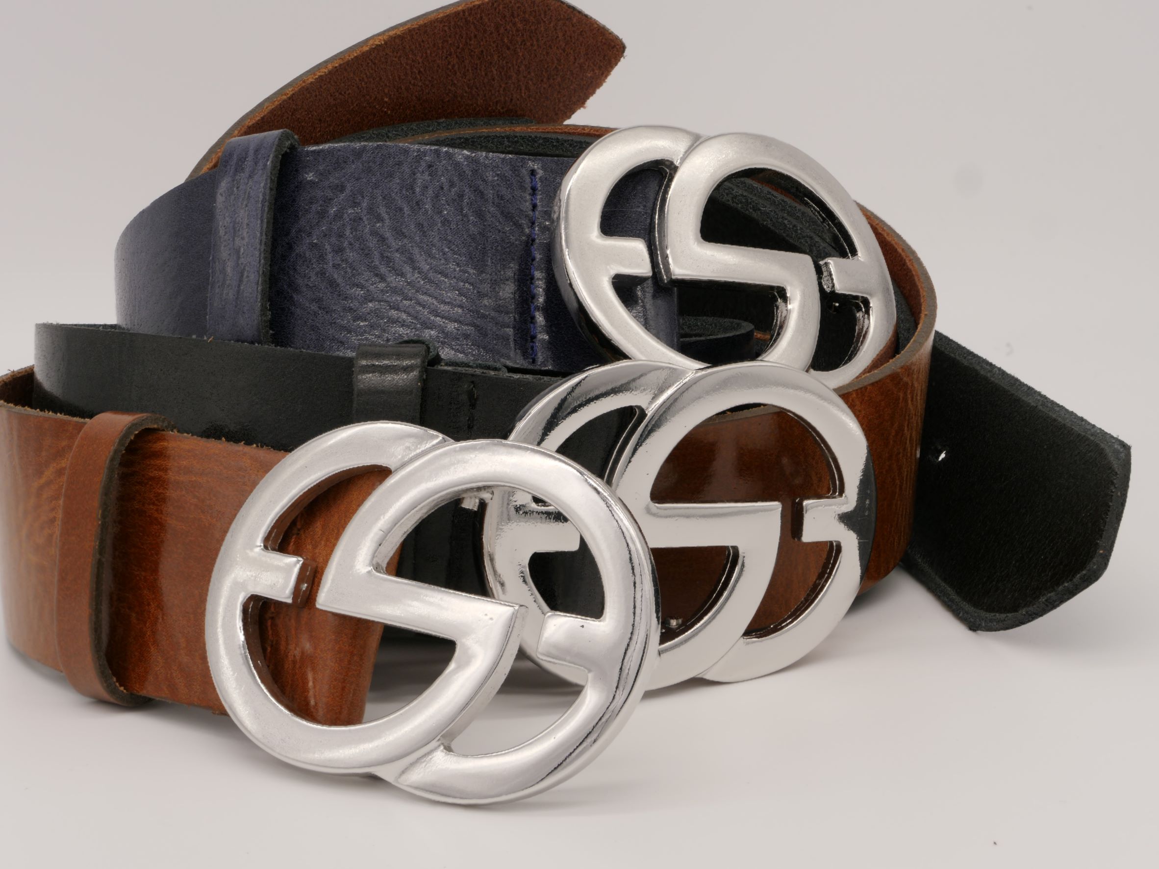 Klassischer Ledergürtel mit eleganter Koppelschließe – Accessoires Annamatoni